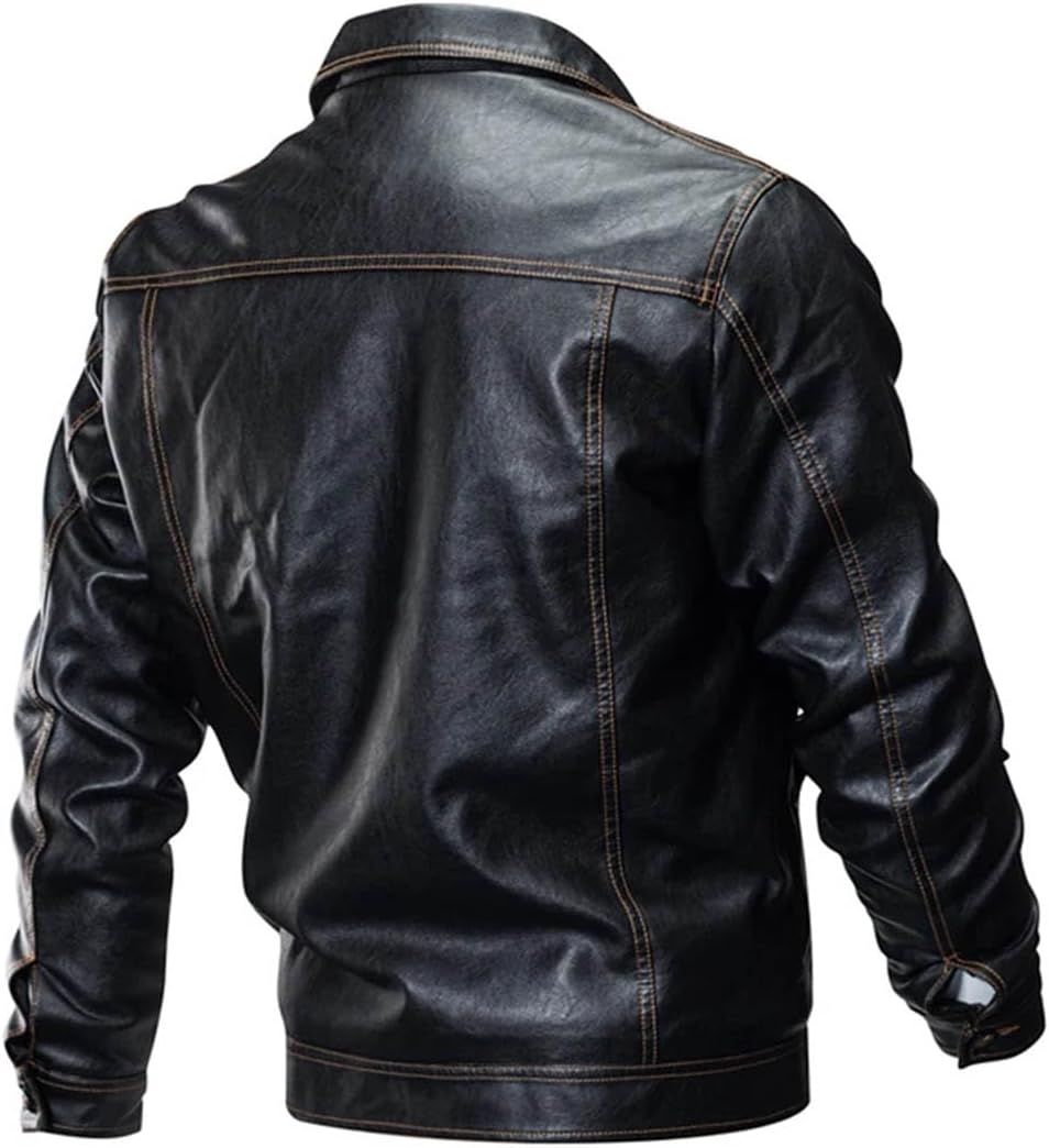 Winter Pilot Faux Men's Leather Jacket Military Thick Fleece Warm Bomber Jacket Outwear Leather Coat
