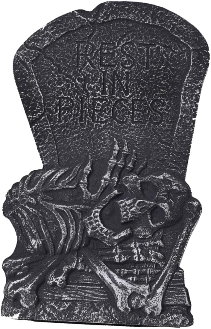 Halloween Skull Tombstone Prop Tombstone Decoration for Scene Spooky Halloween Decor for Graveyard Party Setup