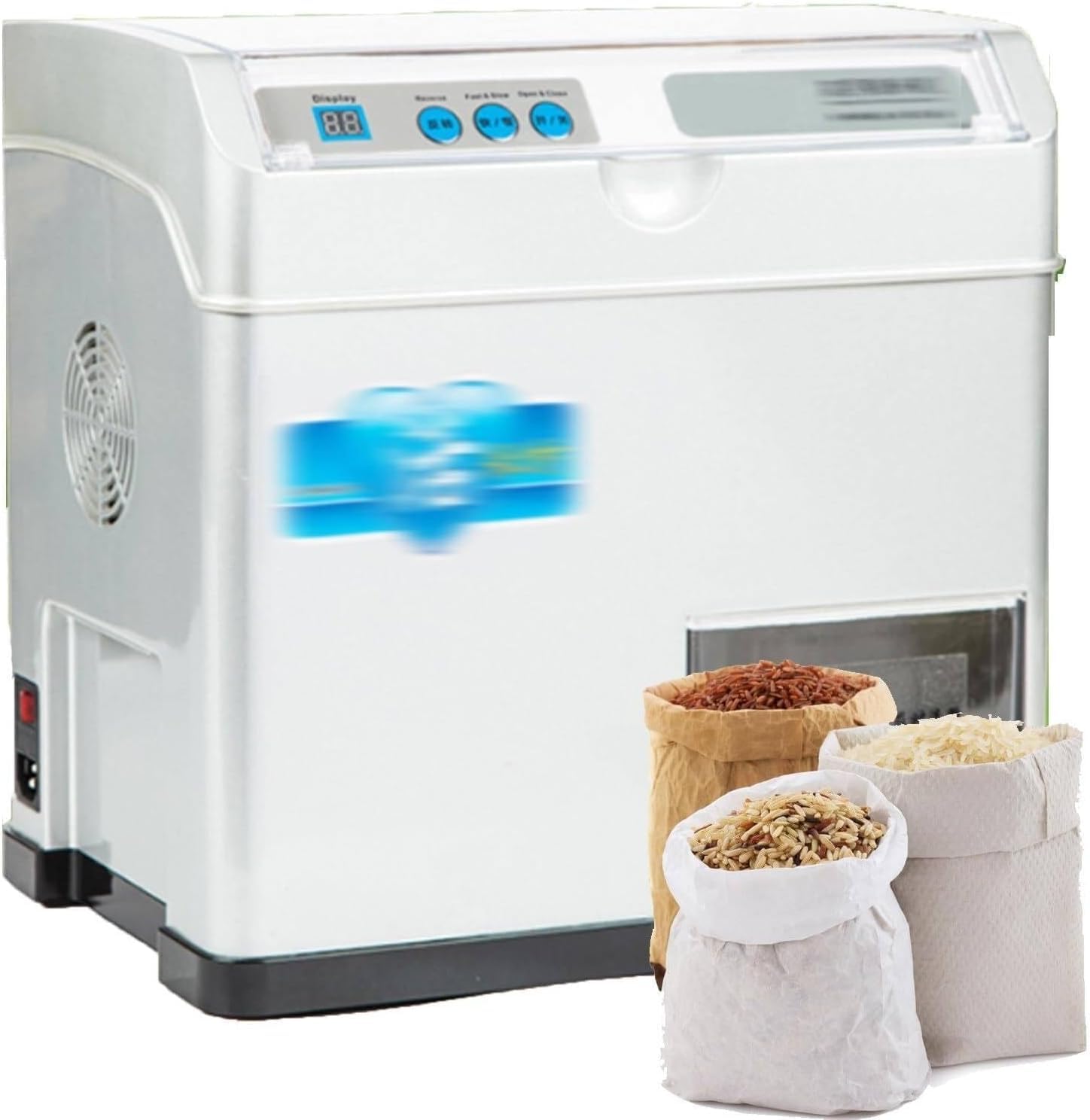 Macchina Elettrica per Il Riso, Sgranatrice Automatica da 500W con Regolazione Continua di Precisione e Lama in Acciaio Legato, per Uso Domestico, Elettrodomestico per Riso, Grano, Orzo