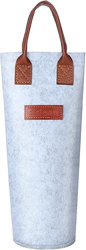 Bolsa de vino para botella de fieltro individual, 1 botella de vino bolsa acolchada para vino perfecto para amantes del vino o regalo de boda
