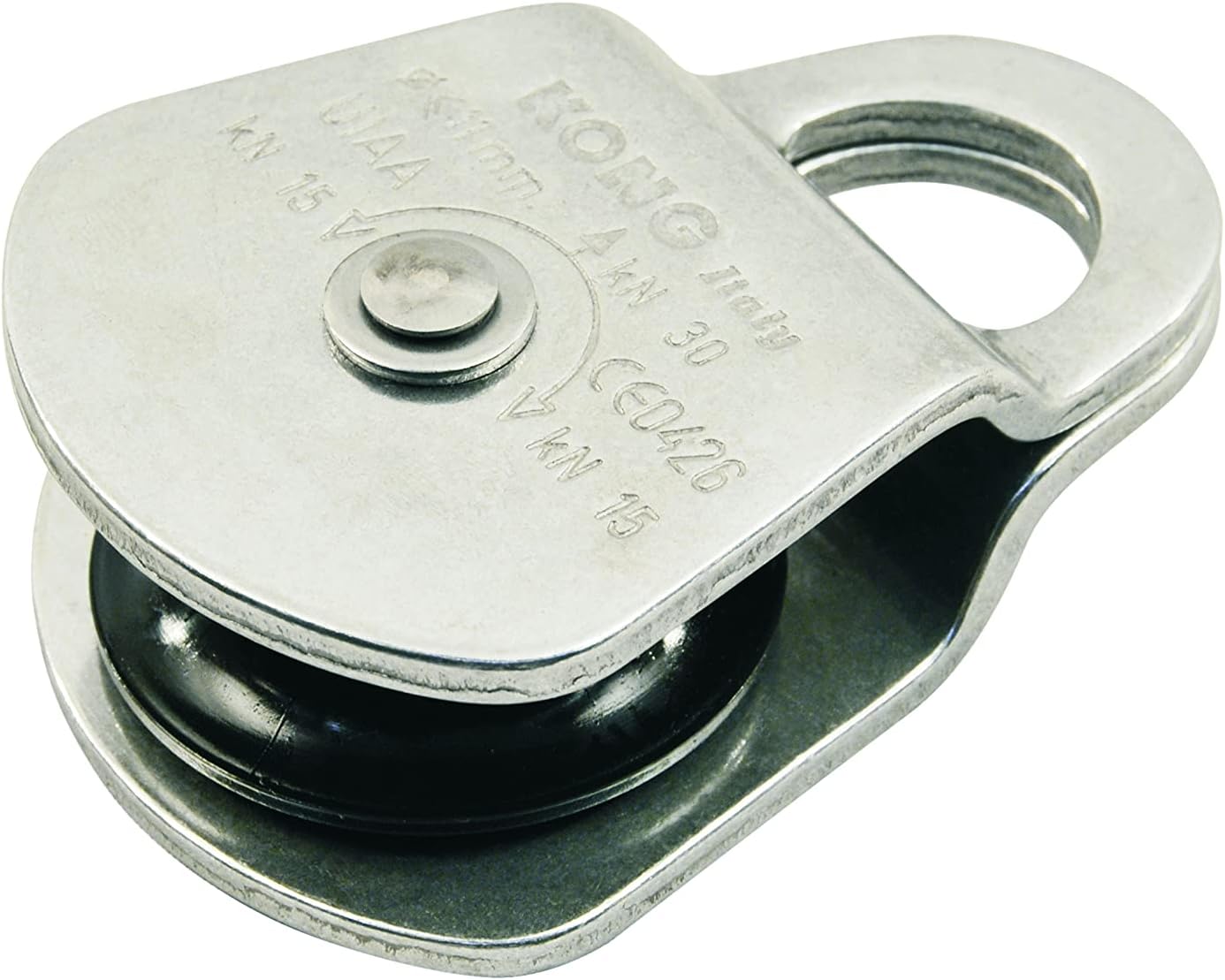 Kong Swing Compact Pulley, Aluminum and Nylon Ball Bearing Pulley for Rope Systems up to 11mm, 30kN Load Capacity, Lightweight and Efficient, Made in Italy