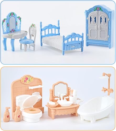 Miniatura 9 de Juego de 35 piezas de accesorios de muebles para casa de muñecas, muebles para casa de muñecas pequeña, muebles en miniatura, accesorios para casa