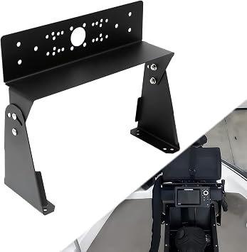 Universal Fish Finder Graph Mount for Boat, Adjustable Bottom Angle | Deck Marine Electronic Mount, Compatible with Garmin/Lowrance/Humminbird and More 8" H Dual graph mount