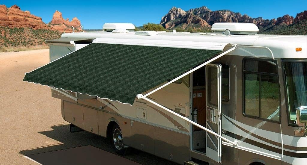 RV Awning Fabric Replacement - Acrylic for Dometic with existing Metal Cover (18' (Fabric 17'2"), Taupe)