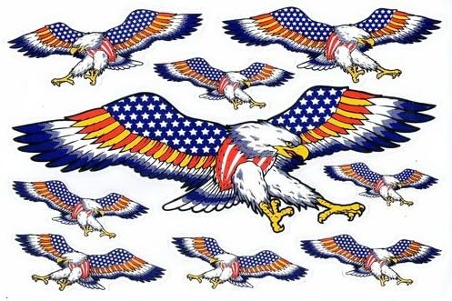 "5 Sheets" Eagle Hawk Falcon Sticker Car Racing Motocross Decal Motorcycle Truck Graphic Logo Bicycle Bike Stickers Fire Flame