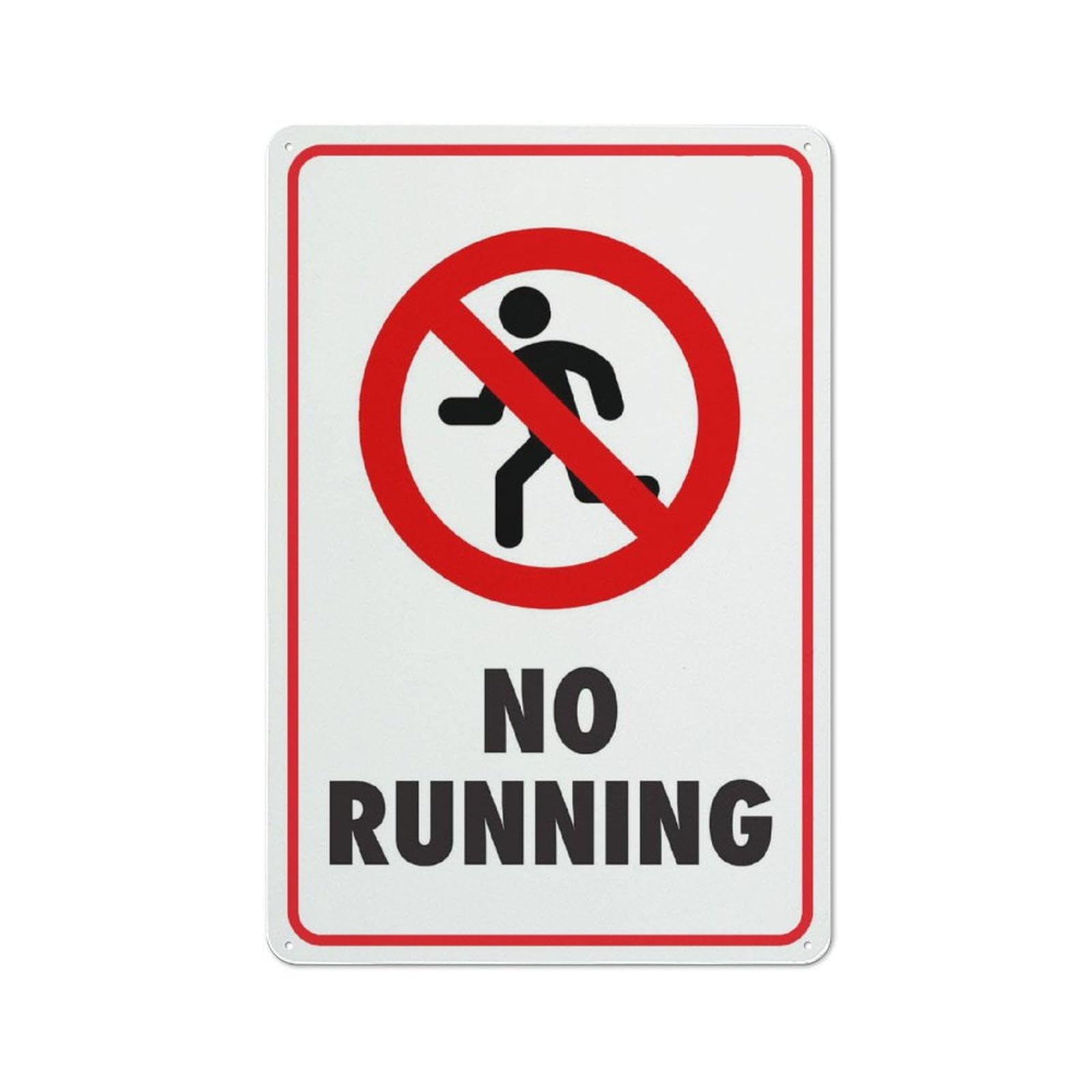 peiyeety No Running Sign 12X8 Inches Metal Aluminum Signs, Weather Resistant, Weatherproof, Indoor Or Outdoor
