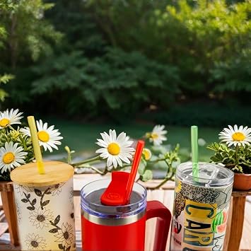 Hogg Reusable Straws - Colorful Jelly Straws (12 Pack), Plastic Straws Reusable, Tumbler Straws 11 inch