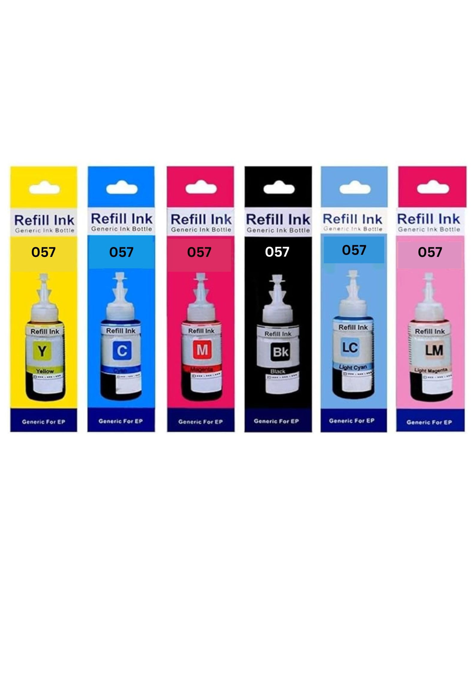057 Ink Bottle Compatible 6-Color Pack Set for EPSON L8050 L18050 Printer