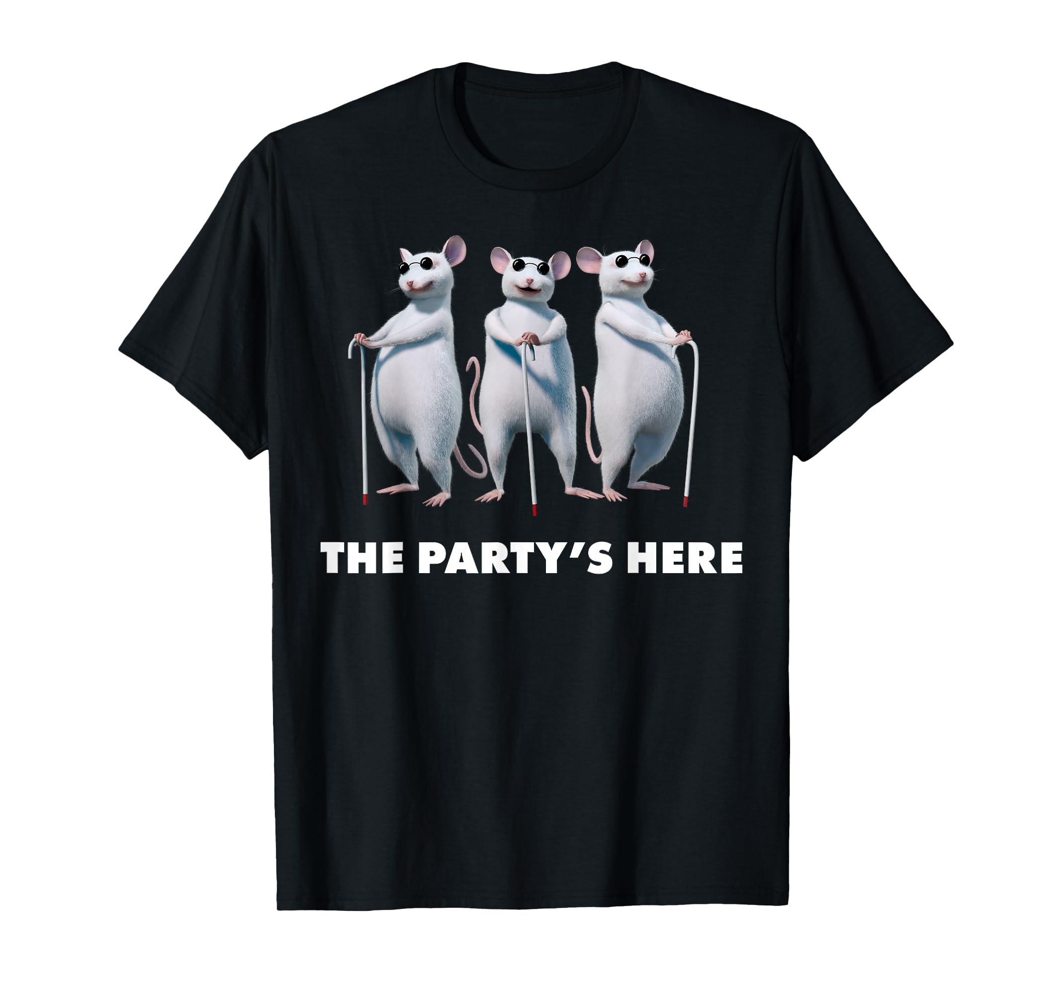 Blind Mice The Party's Here Text Poster T-Shirt