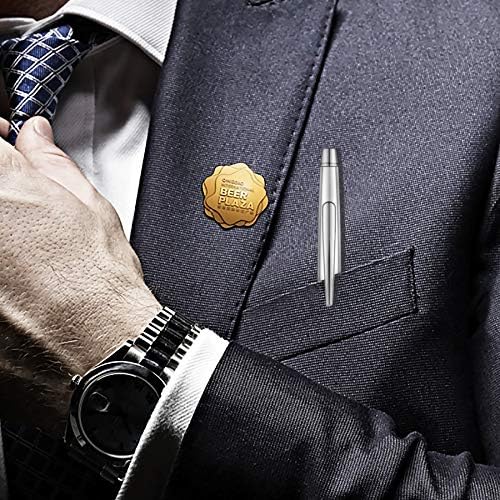 Miniatura 2 de Unibene Paquete de 6 bolígrafos mentales delgados plateados, punta media (0.039 pulgadas), tinta negra, bonito regalo para negocios, oficina,