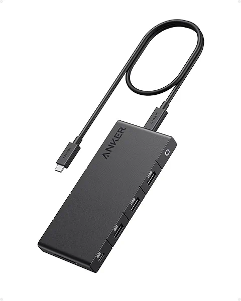 Anker 364 USB C Hub (10-in-1, Dual 4K HDMI) with Max 100W Power Delivery, Dual 4K HDMI Ports, 4 USB-C & A Data Ports, Ethernet and SD Card Slot for Dell Laptop, ThinkPad, and More