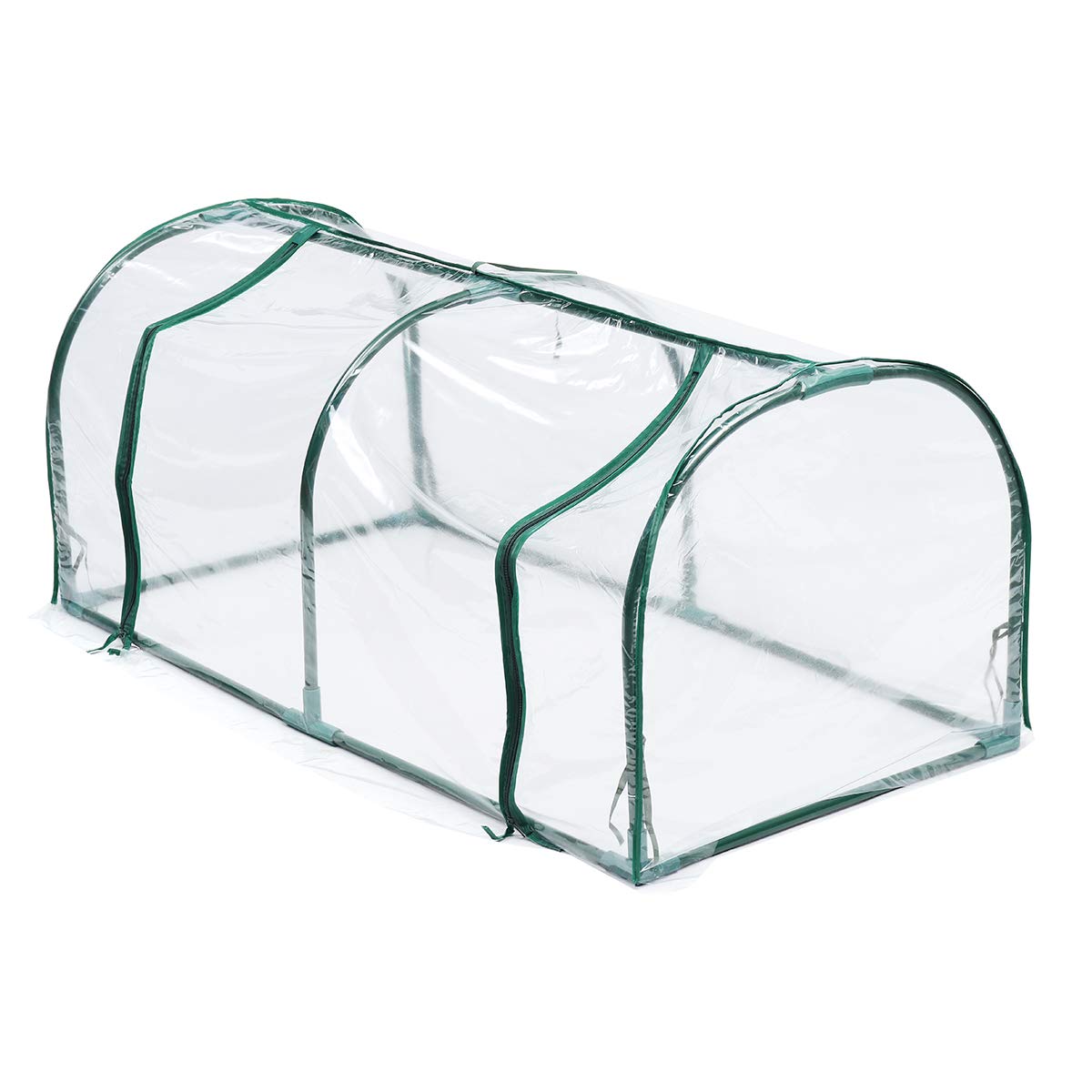 RanDal 2 Secciones Transparentes Transparente Túnel De Pvc Invernadero Plantación Verde Cultivo Caja De Acero Marco