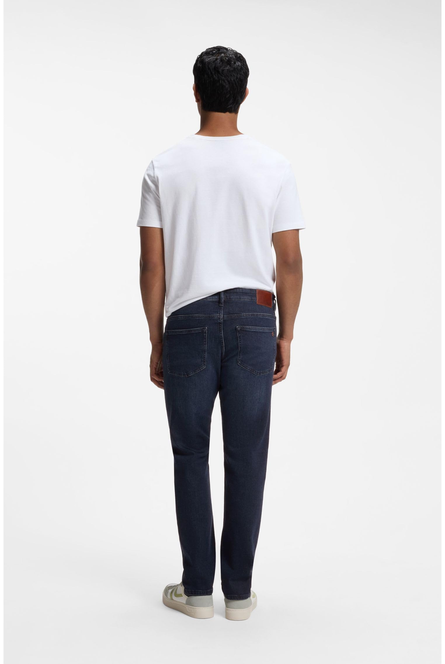 BOSS Herren Delaware BC-L-C Blaue Slim-Fit Jeans aus komfortablem Stretch-Denim