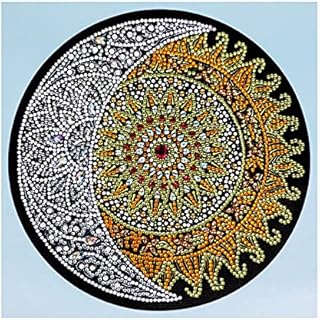 VETPW 5D DIY Moon and Sun Special Shaped Diamond Rhinestone Painting, Rhinestone Diamond DIY Painting Embroidery Pictures Cross Stitch Craft Arts for Home Wall Decor (30x30CM)