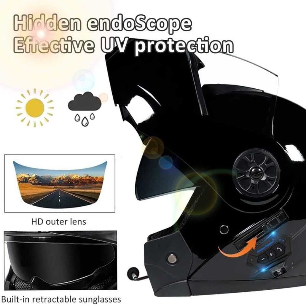 Casco Integrato Apribile Con Bluetooth Casco Moto Modulare Bluetooth Omologati ECE Caschi Modulari Per Uomo Donna Con Doppia Visiera
