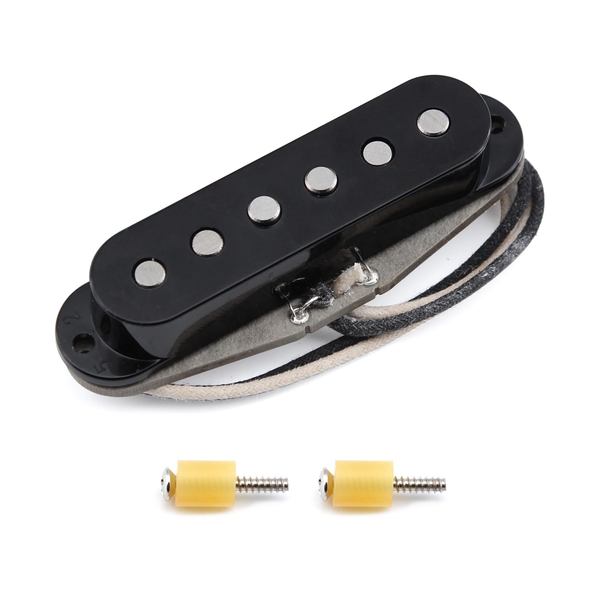 FLEOR Vintage Alnico 5 Micro central à bobine simple pour guitare électrique ST Noir