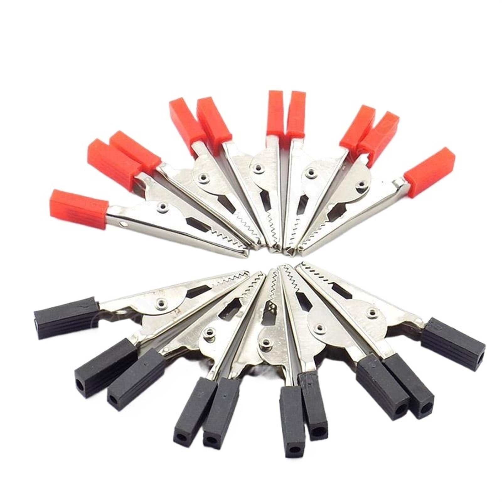 Crocodile Clips 10pcs Red Black Alligator Clips Crocodile Terminal Test Electrical Battery Clamp 35mm 50mm(10pcs 50mm)