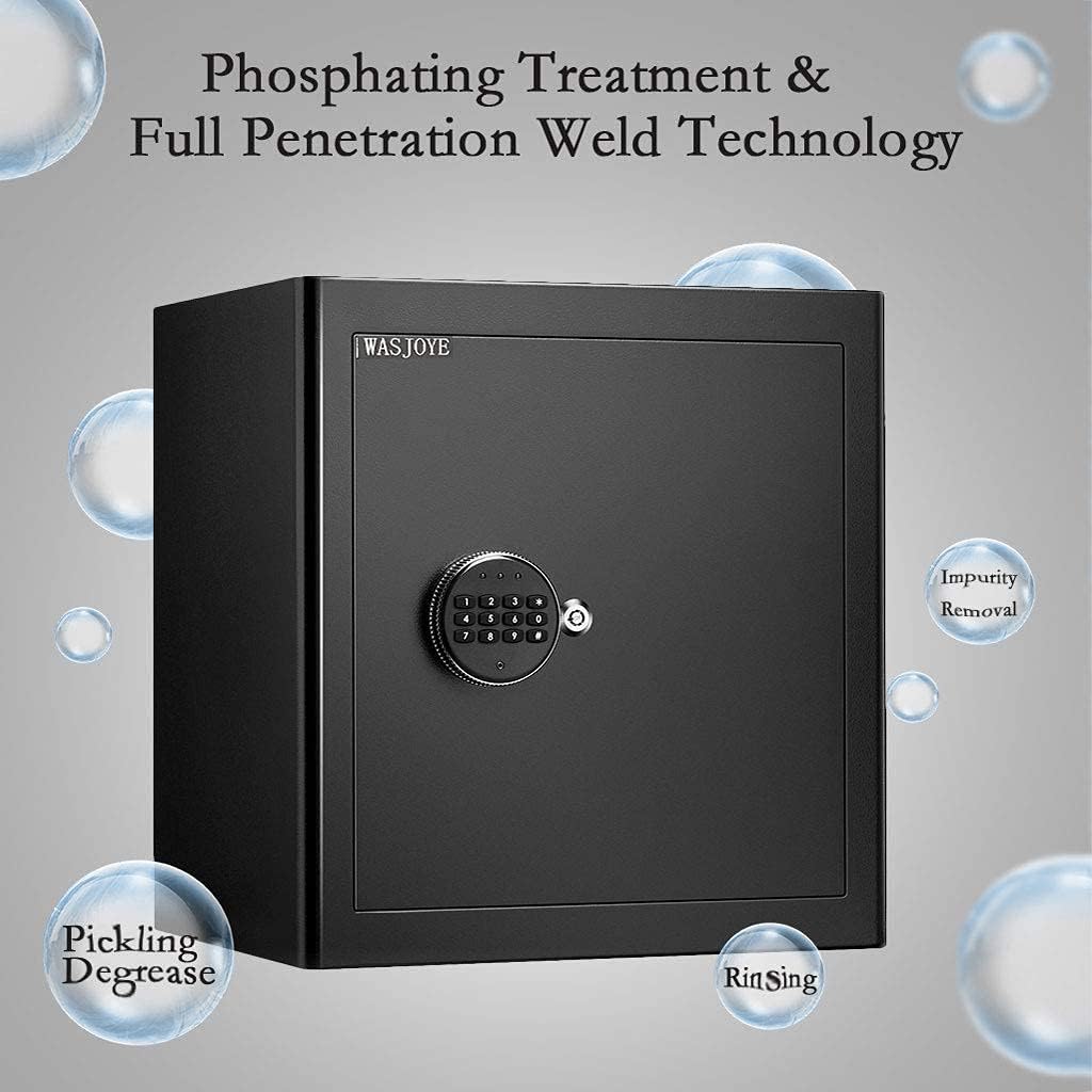 Suреr Chеар 🛒 WASJOYE Security Safe Cash Box with Double Digital Keypad Safety Key Lock for Home Business Office Hotel Money Document Jewelry Passport Cabinet (15 x 12.2 x 15.8 Inch)