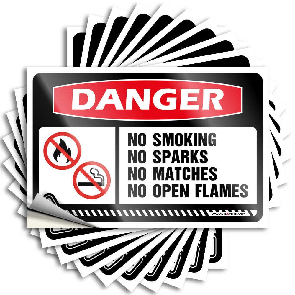 Label Vinyl Waterproof Danger No Smoking Sparks Matches Open Flames & Beer Limit Easy Apply Funny Bumper Stickers for Adults(12X18CM-6Pcs)