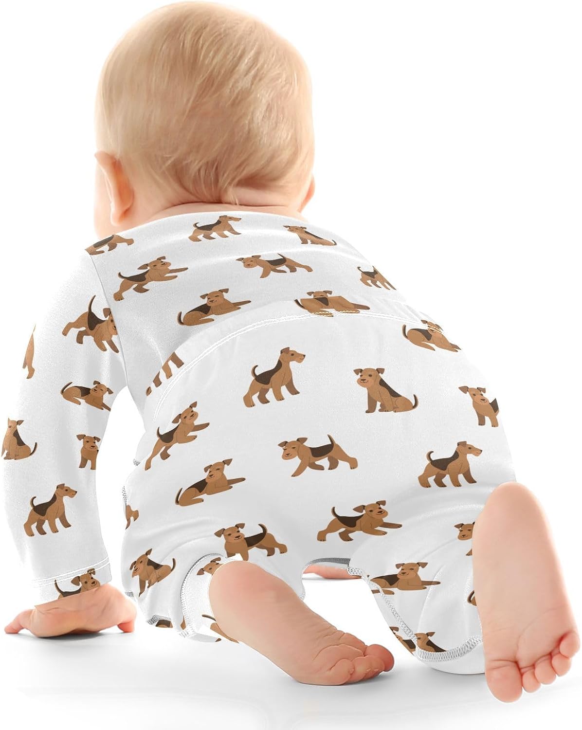 vvfelixl Baby Bodysuits Pants Sets Border Collie Dog Long Sleeve Baby Clothes For Boys Girls 0-24 Months Cow Pattern