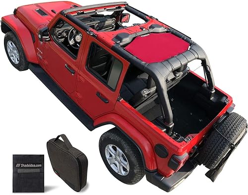 Miniatura 69 de Shadeidea - Parasol para Jeep Wrangler JL Unlimited (2018-2023) de 2 puertas y 4 puertas frontales, pantalla de malla negra para parasol JLU SAHARA