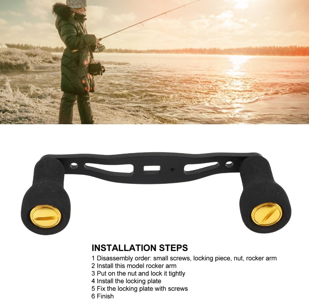 Fishing Reel Handle 4.8 Inch, Lightweight Baitcasting Reel Replacement Handle with EVA Grip for Baitcaster, Jigging and Trolling Reel Use