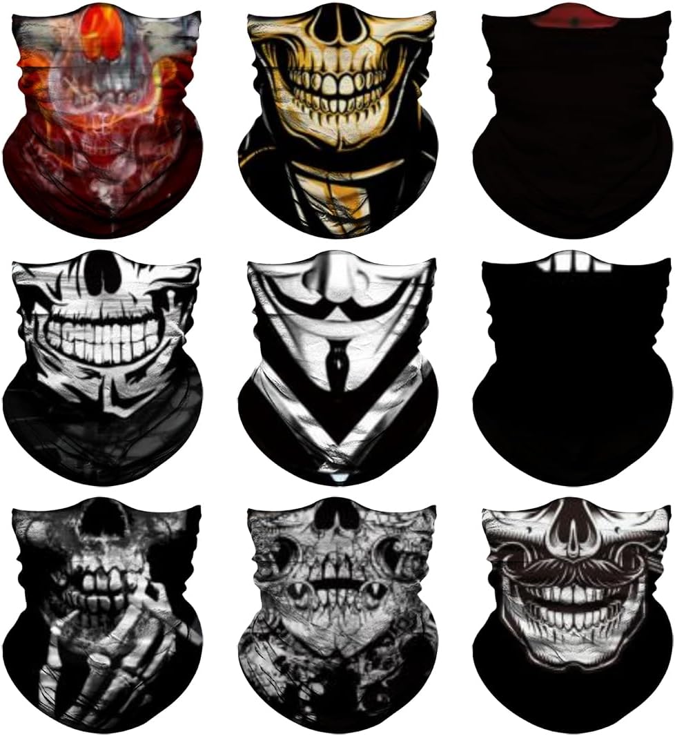 Venswell Neck Gaiter Face Mask Men Women,Seamless Bandana Rave Face Cover Scarf Mask,Balaclava,Headband, Head Wrap,Headwear