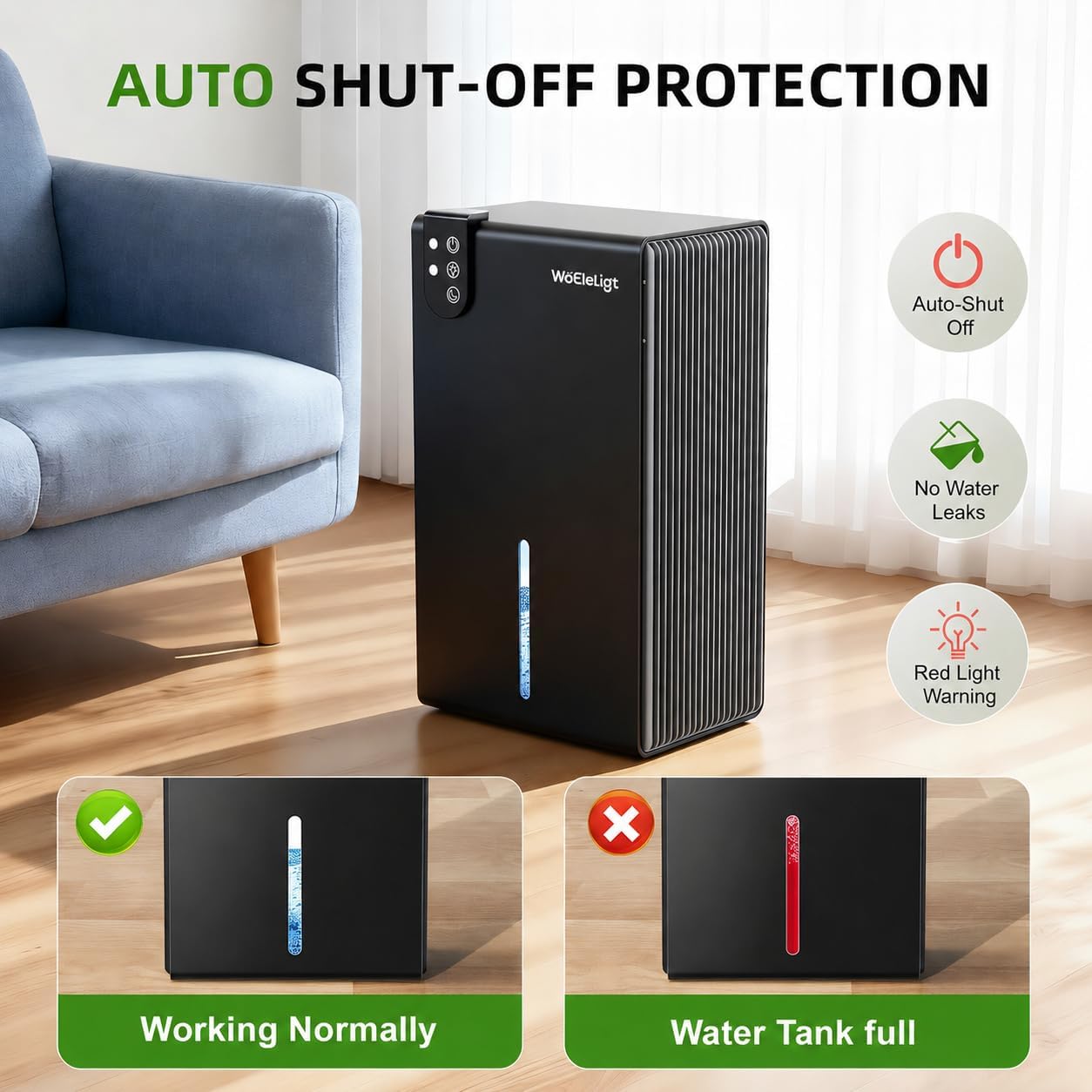 98 OZ Small Dehumidifier for Home 1000 Sq Ft, Quiet Dehumidifier with Drain Hose, Auto Shut-Off, Sleep Mode, 7-Color Light for Basement, Bedroom, Bathroom, Closet, RV (Black)