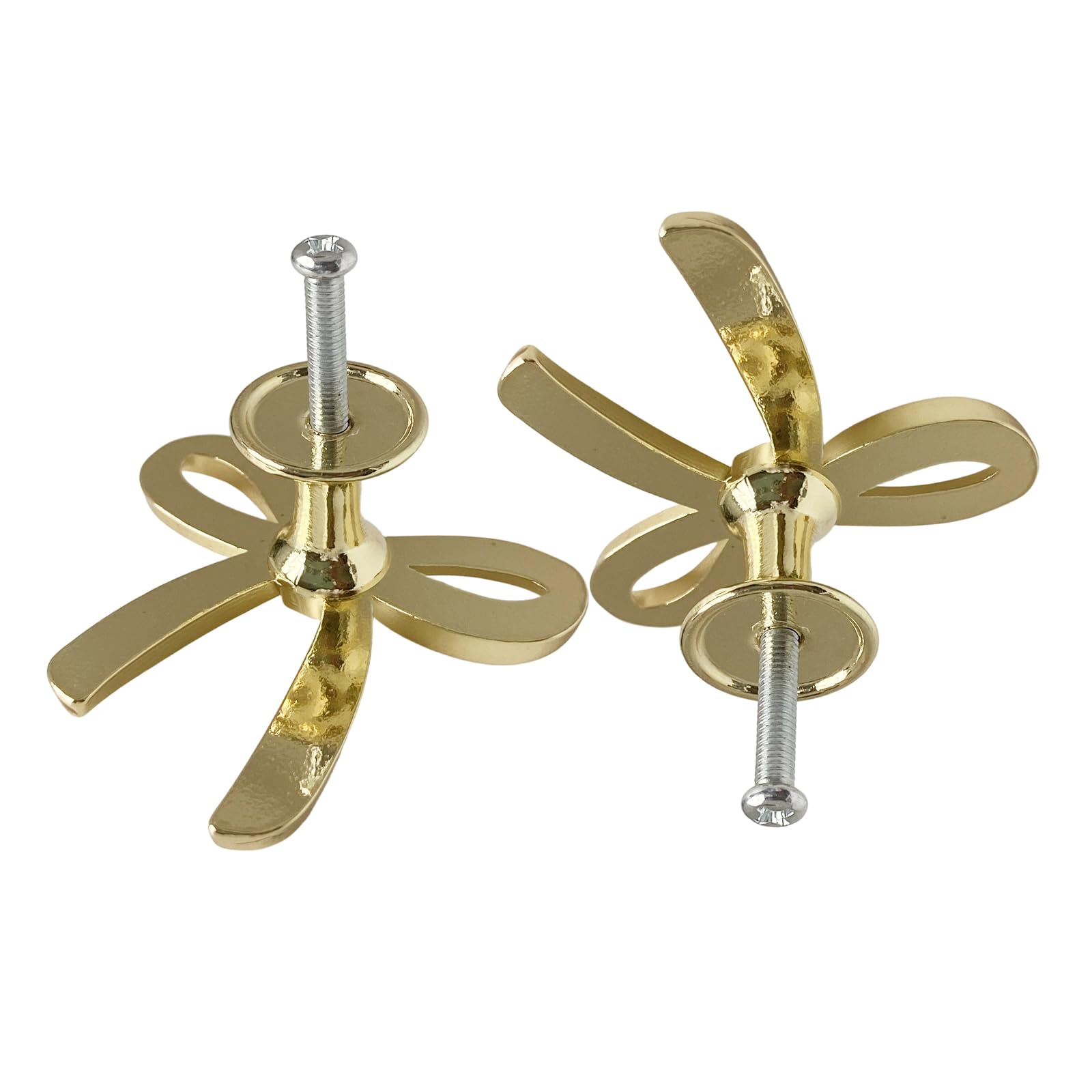 Elnwnnkc Gold Modern Metal Cabinet Knob Drawer Pulls Bowknot Shape Furniture Decorative Handle For Kitchen Cupboard Wardrobe Alloy Furniture Hardware Kitchen Cabinet Pull Bow Shape Handle Dresser Knobs