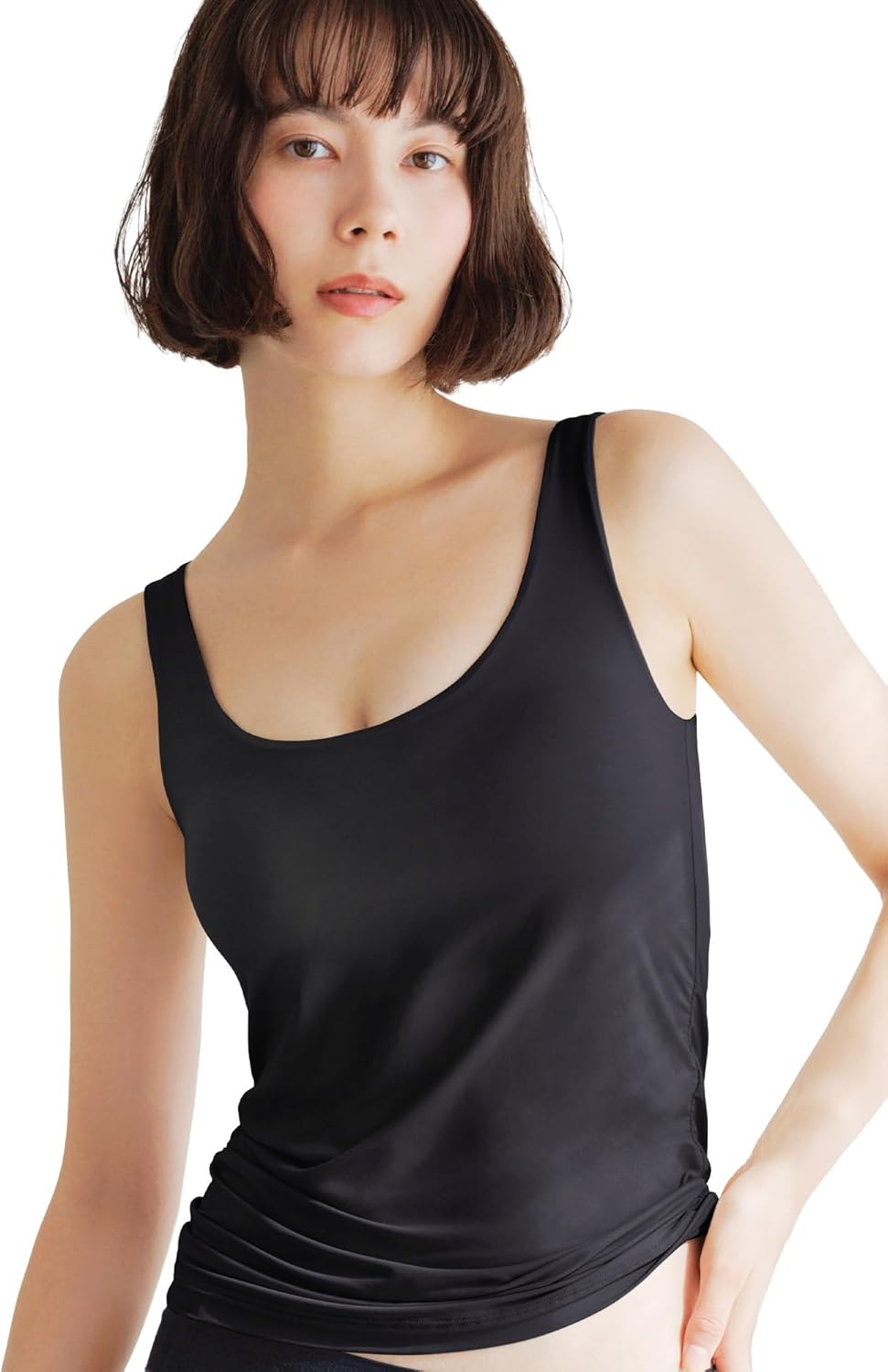 Tank Top Bra Padded Silky Quick-Dry Anti-Sagging Up Fit Sleep 24HRS Japan Patented Bambi Water