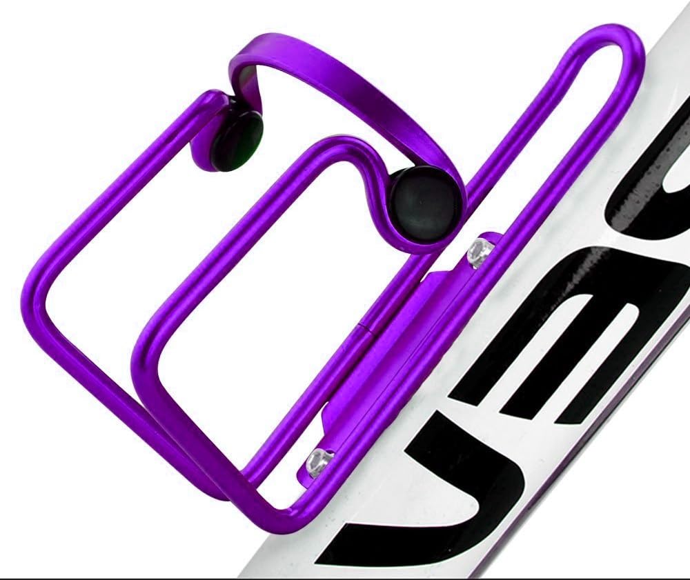 Allnice Premium Ultra Light Anti Rust Aluminum Alloy Welded Bike Bicycle Cycling Handlebar Water Bottle Cage Holder Rack Bracket Bike Accessory for MTB/Road/BMX (Purple)
