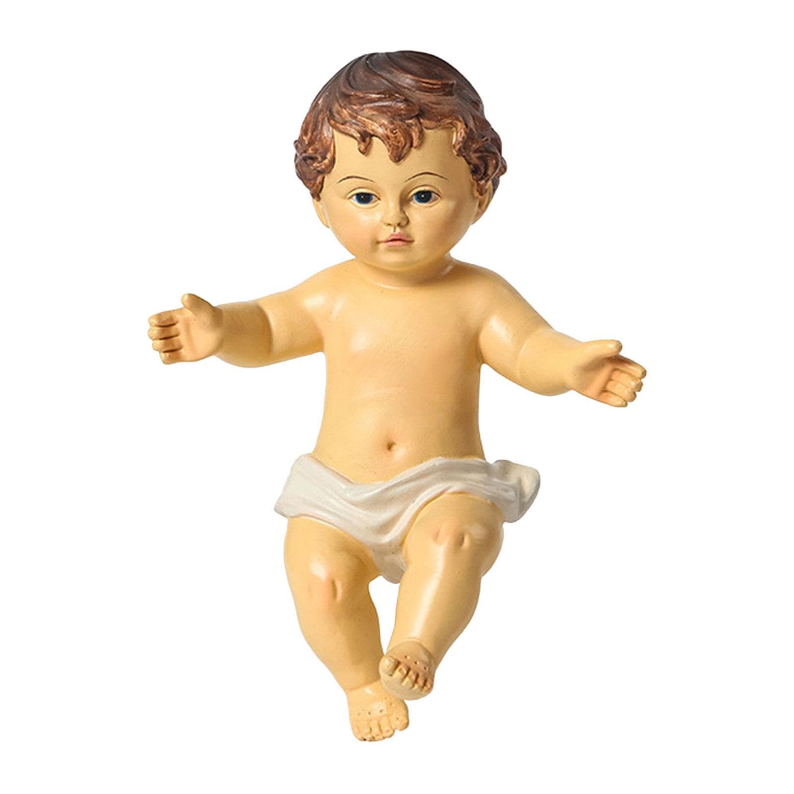 JISADER Figura di Gesù Bambino Presepe Figurina Collezione Natività Figurina di Gesù Bambino nella mangiatoia per interni, festival, vacanze, grande