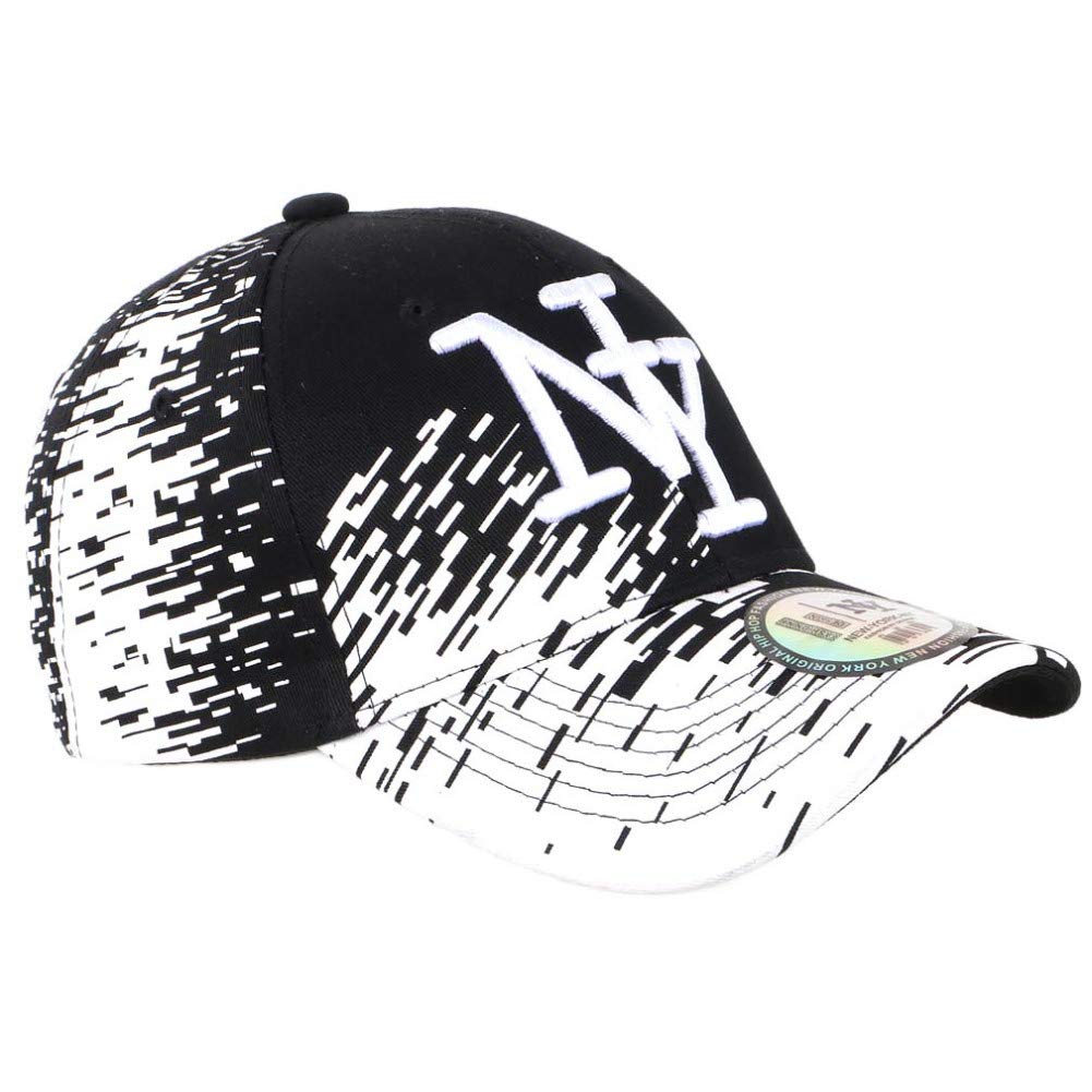 Bonnet Enfant Hip Hop Honour NY Tricot Laine Douce - Noir & Blanc Brodé Relief 7-12 Ans Garçon Fille
