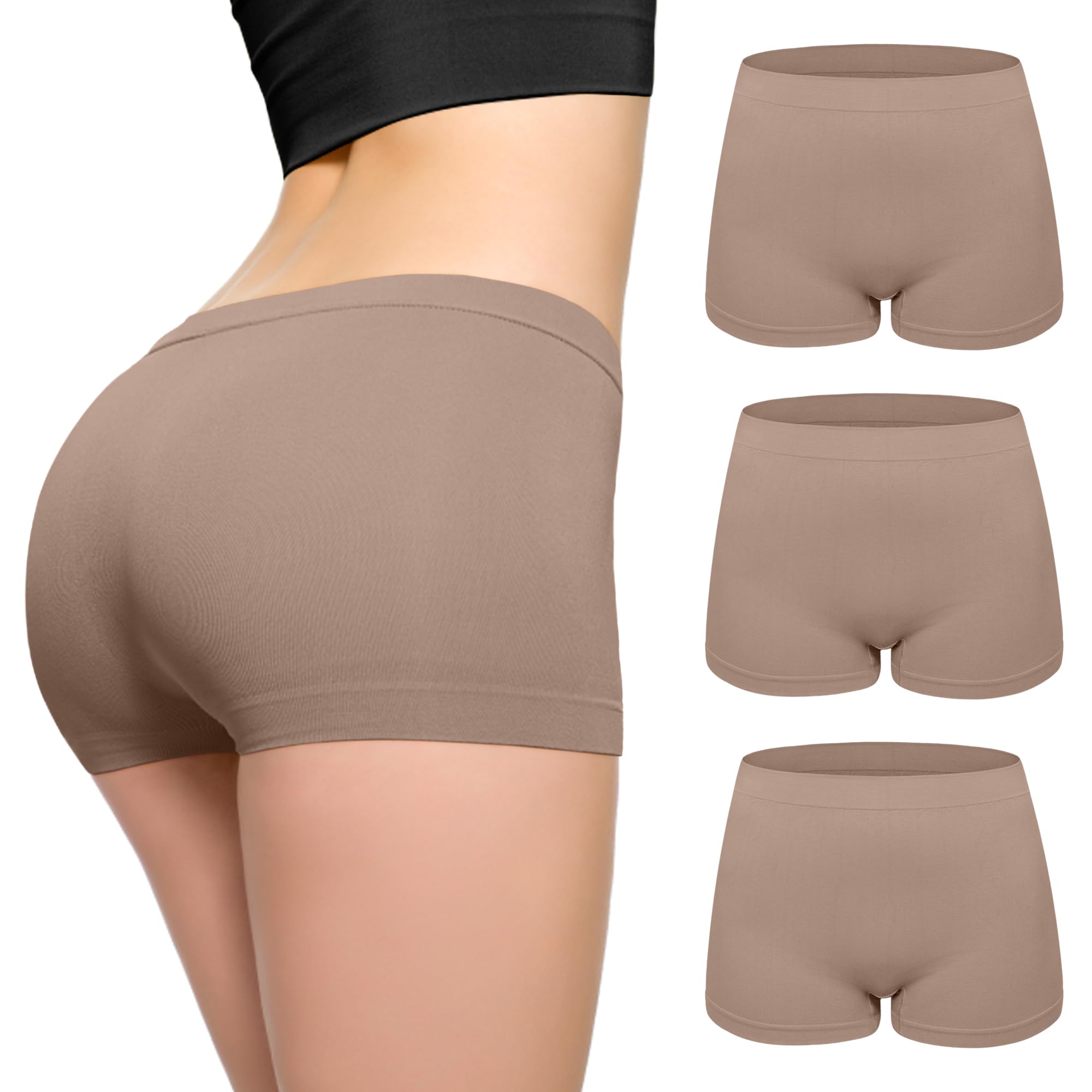Boxer taille haute anti-frottement sans couture sous les vêtements - 7