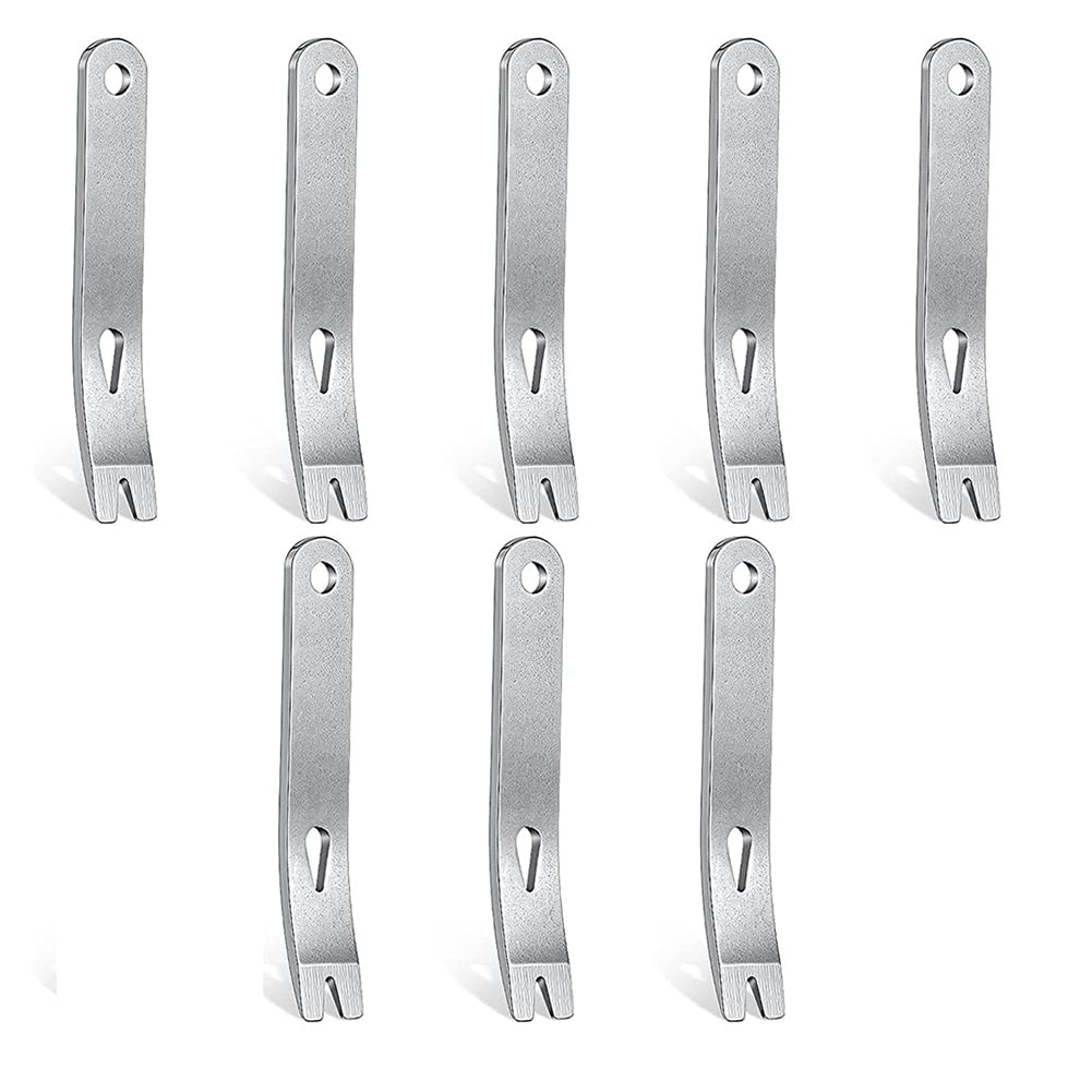 VENEKA 8 Pieces Mini Pry Bar Stainless Steel Flat Bar Multifunction Small Pry Bar EDC Mini Crowbar Survival Opener Tool Set