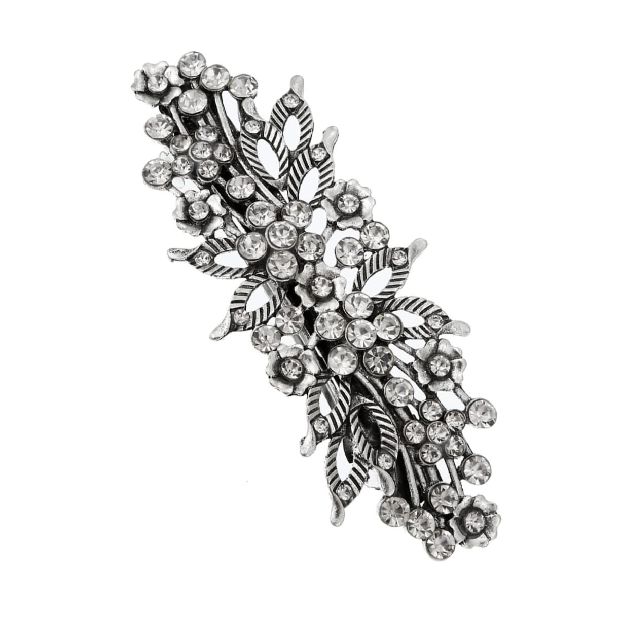 CLISPEED Rhinestones Flower Barrette Hairpin for Women Chic Spring Hair Accessory for Daily Wear Special Occasions Elegant present for Birthdays Festivals