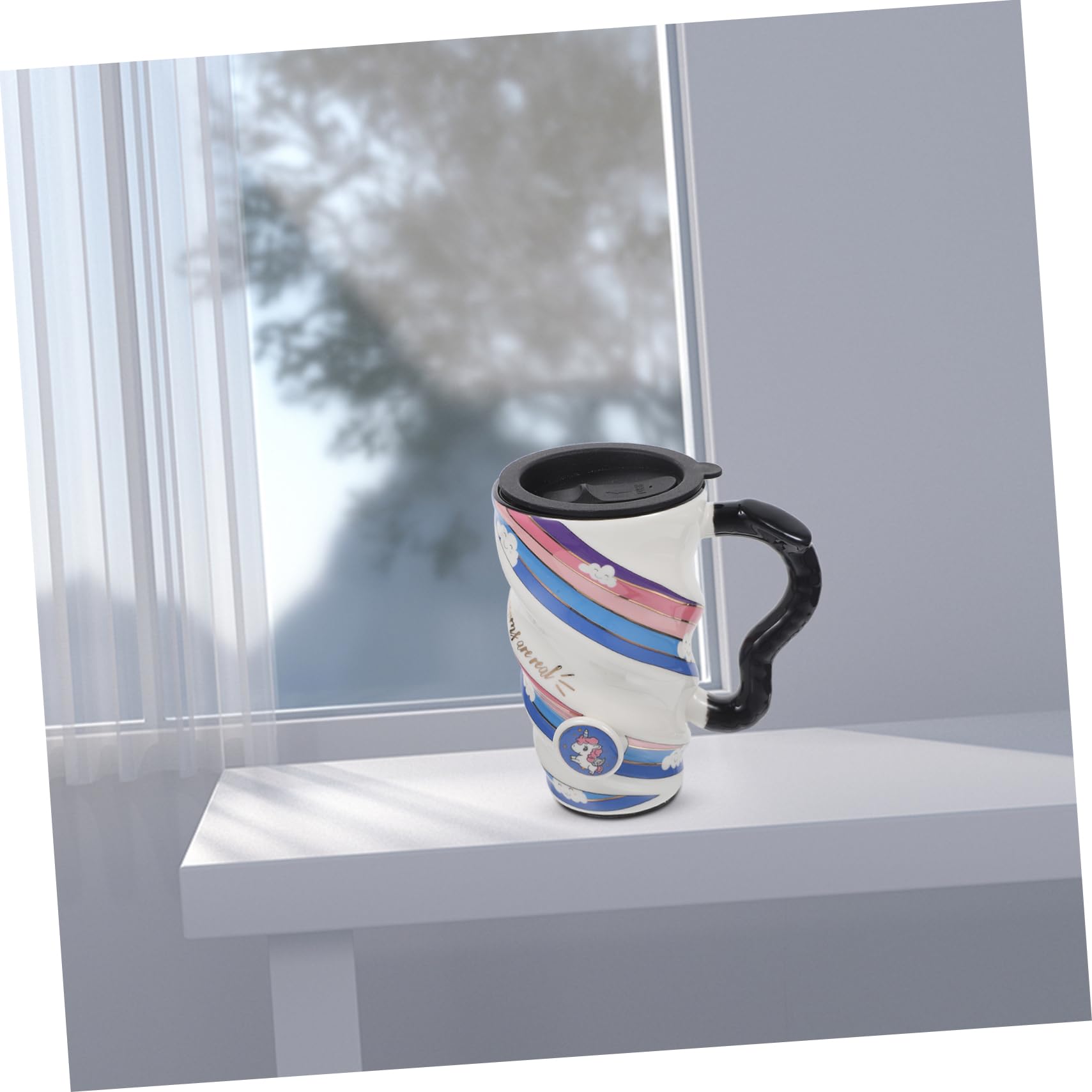 Alipis Tazza da Caffè con Coperchio Divertente Design in Ceramica per Ragazzi E Ragazze Tazza da Tè Riutilizzabile Stili multipli