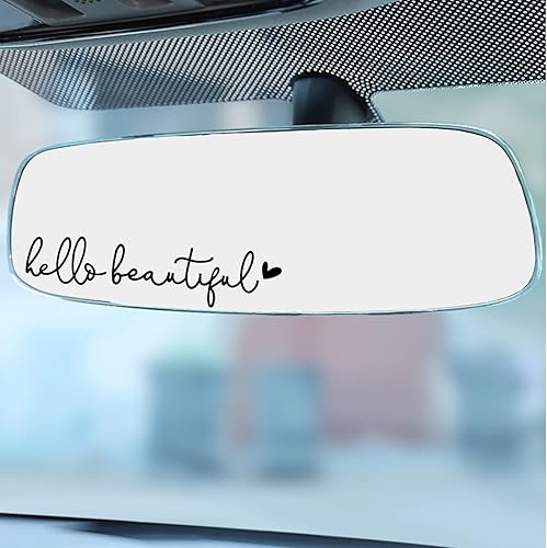Vista 171 de 3 calcomanías con texto “Hello Beautiful” para espejo retrovisor, decoración de vinilo, accesorios para regalar para el auto, decoración para mujer