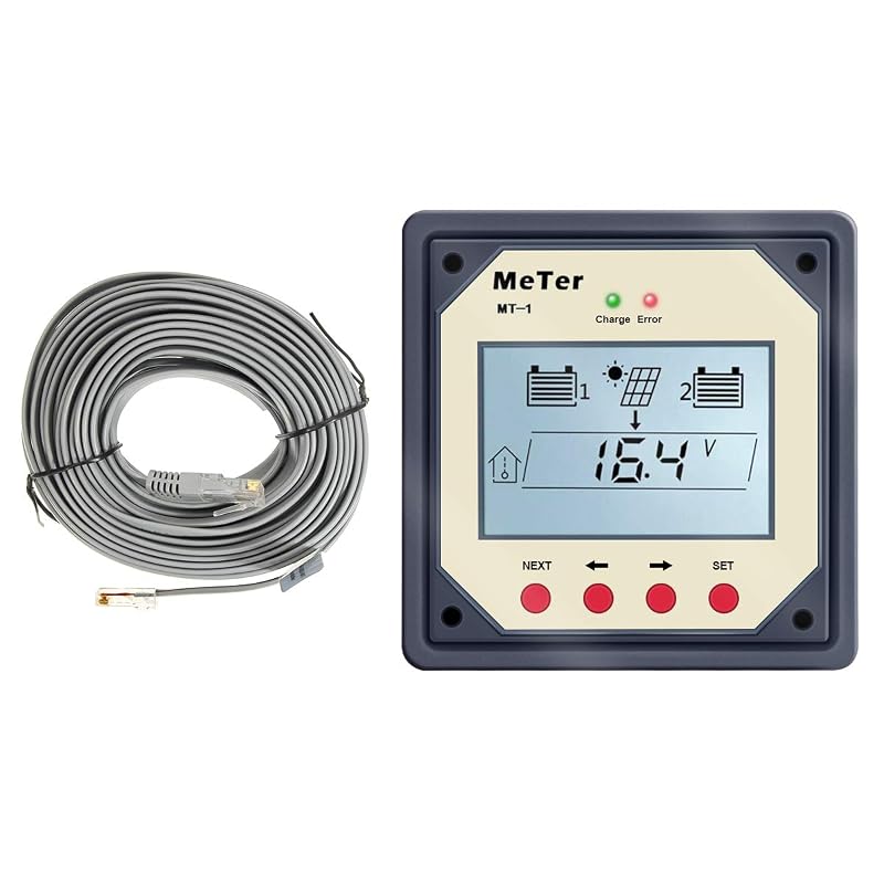 Medidor remoto EPEVER MT-1 com tela LCD para controlador solar de carga de bateria dupla de 10 A/20 A