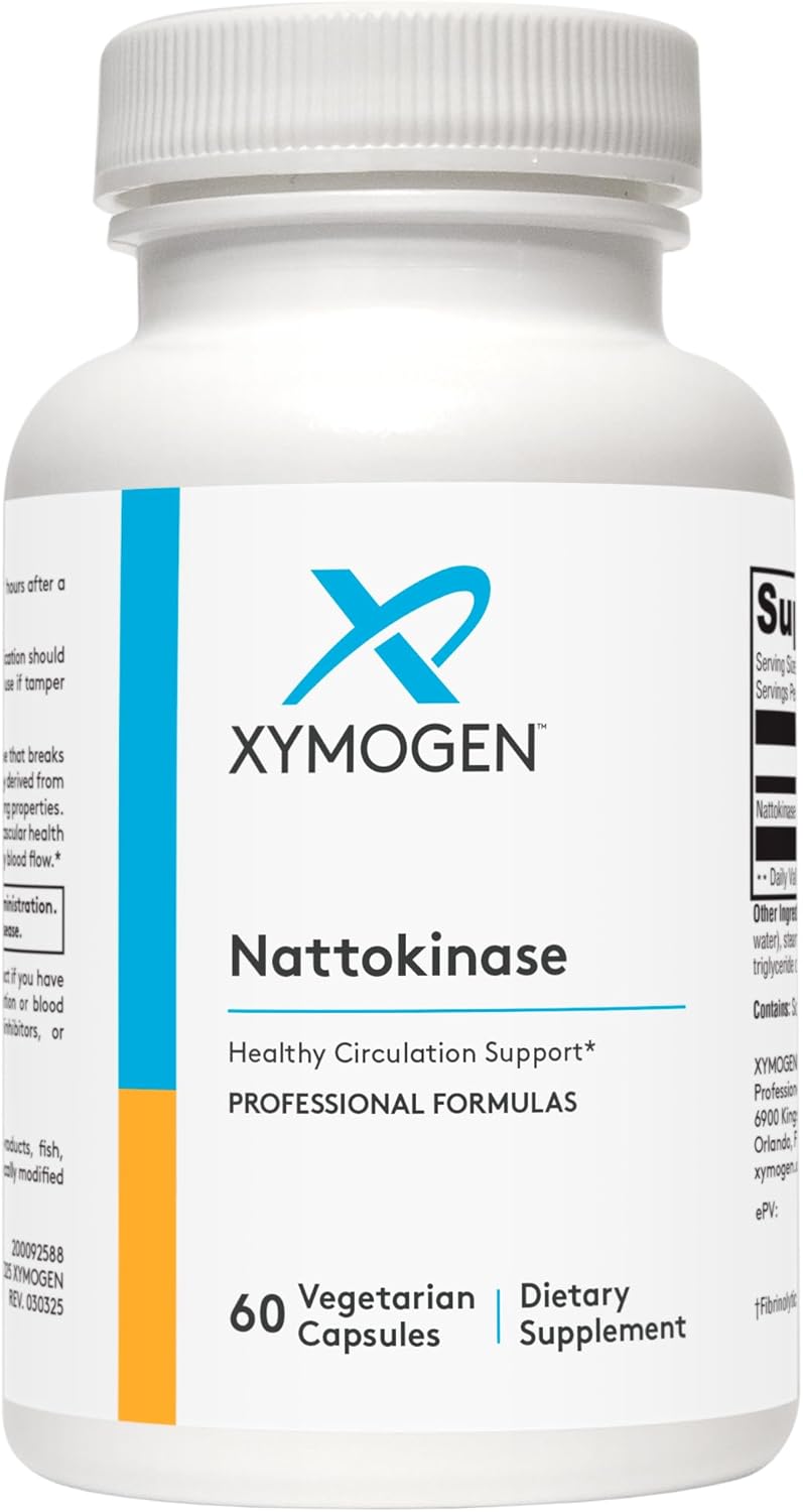 XYMOGEN Nattokinase – Nattokinase 2000 FU Blood Pressure Supplements – Heart Health, Circulation & Blood Pressure Support – Gluten Free, Vegan, Non GMO (60 Capsules) XYMOGEN Nattokinase – Nattokinase 2000 FU Blood Pressure Supplements – Heart Health, Circulation & Blood Pressure Support – Gluten Free, Vegan, Non GMO (60 Capsules)