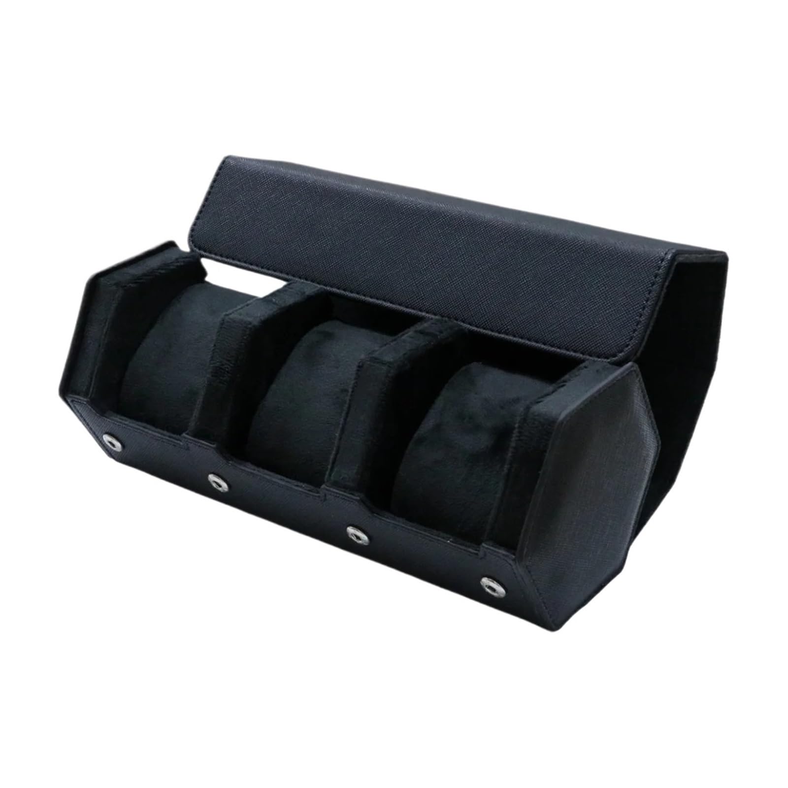 1 rotolo di orologio da uomo in pelle vintage a 3 slot | Portaorologio in pelle vintage a 3 scomparti, portaoggetti da viaggio portatile e scatola organizer(Black)