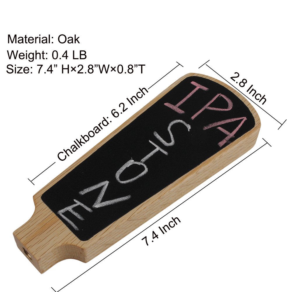 Fanfoobi Rustic Carved Beer Tap Handle with Chalkboard, DIY kegerator tap Handles, Tall 7.4