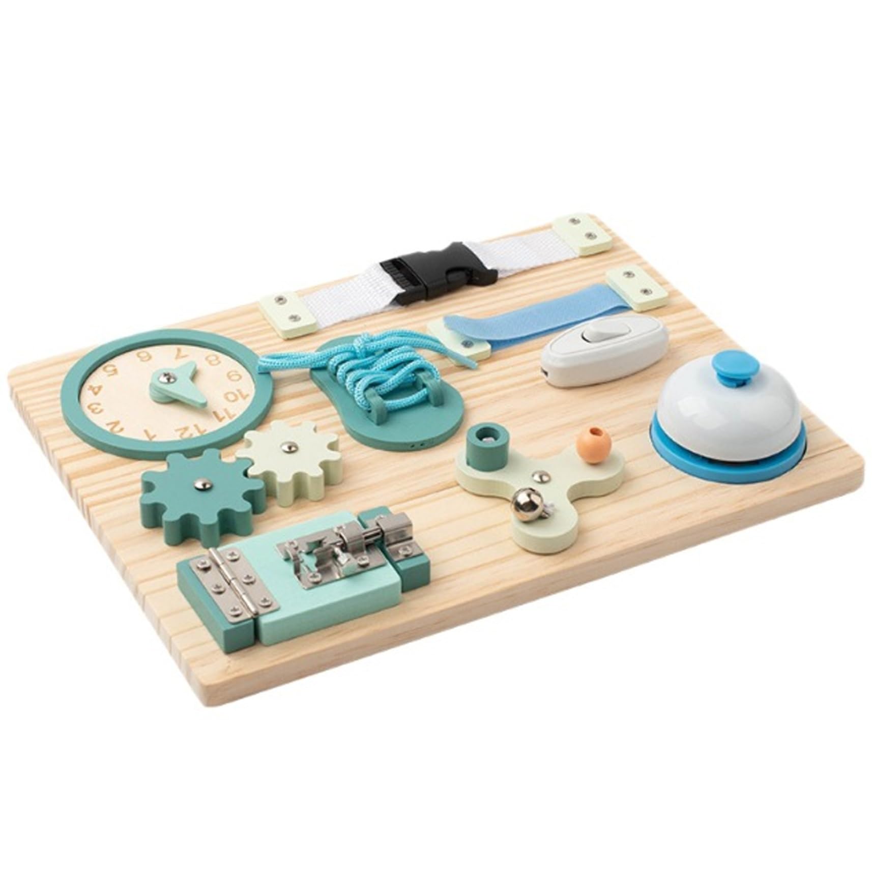 Tablero Ocupado de Madera de 9 vías para Habilidades motoras Finas, Juguetes Montessori, Bonita Mesa de Actividades para niños y niñas a Partir de 1 año