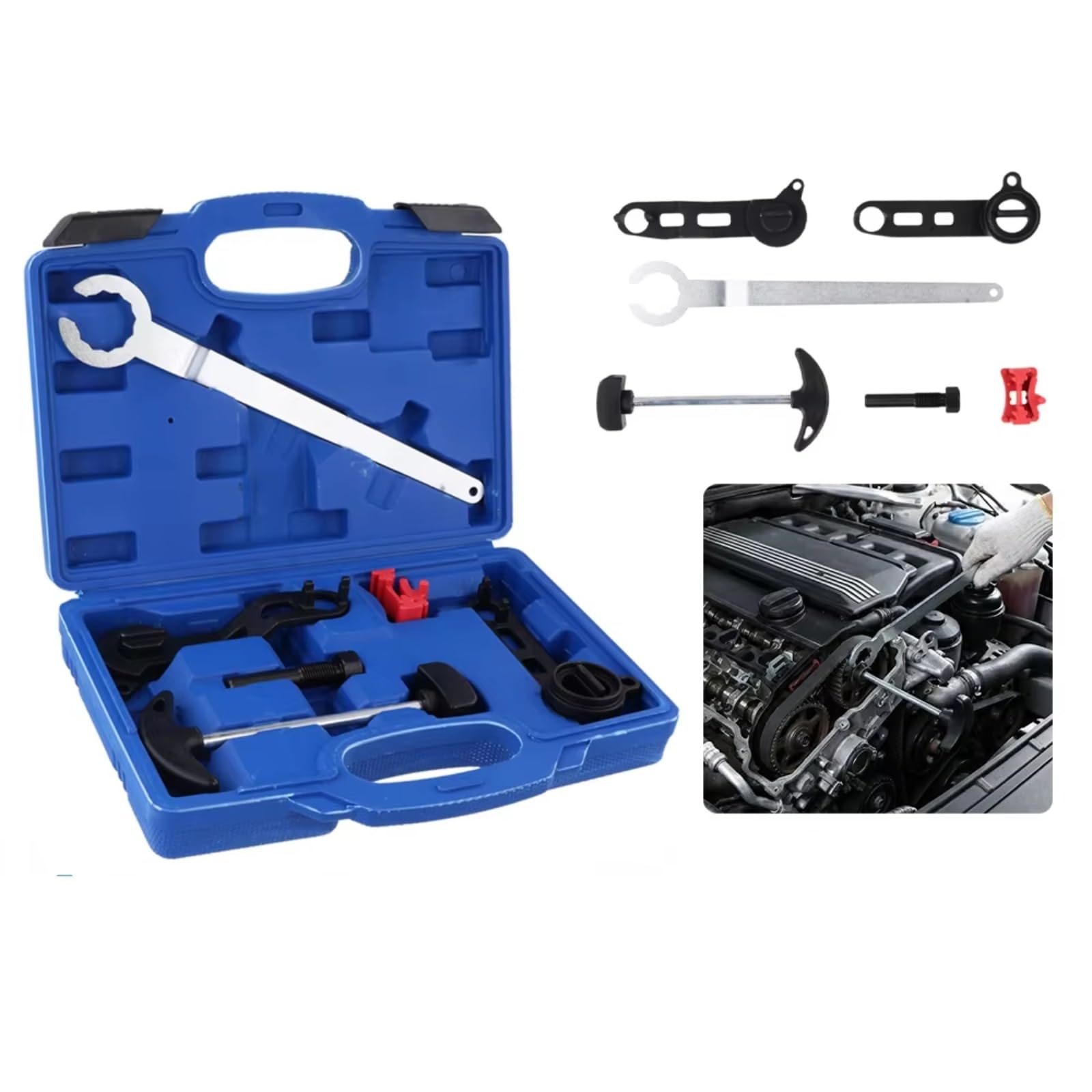 EA211 Juego Herramientas Ajuste Correa Distribución Motor Herramientas 1.0 MPI 3 Cilindros T10476 Compatible con Skoda para Octavia III 2010 2011 2012 2013 2014 2015 Kit Calado Distribucion