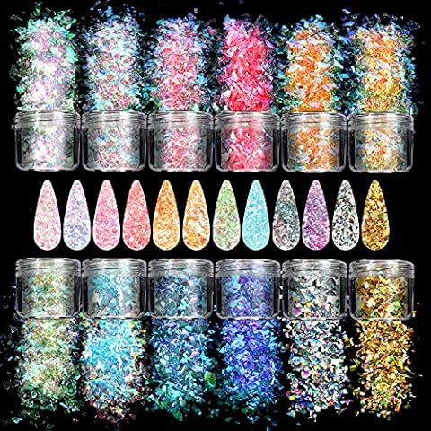 Allstarry 12 Colors Mermaid Nail Glitter Cover