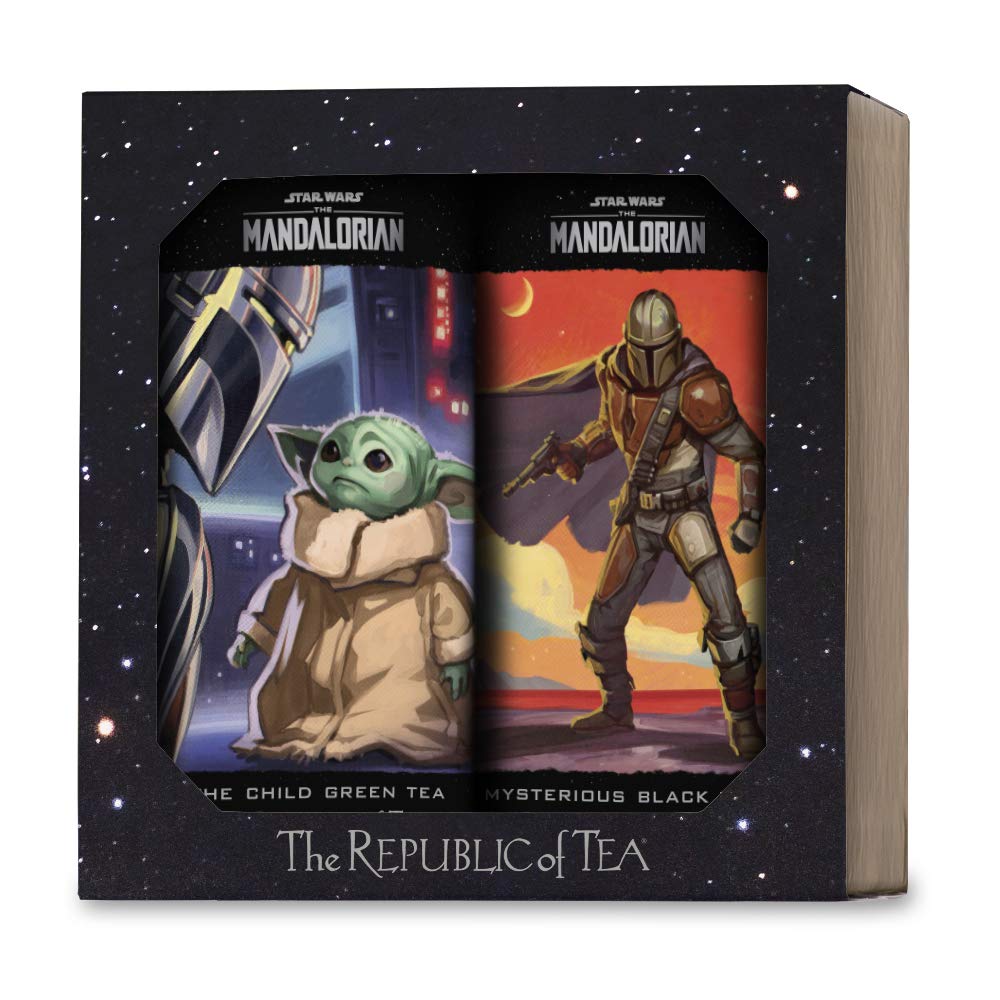 The Republic of Tea Star Wars The Mandalorian: Mysterious Black & Child Green Teas, 2 Tin Combo Pack