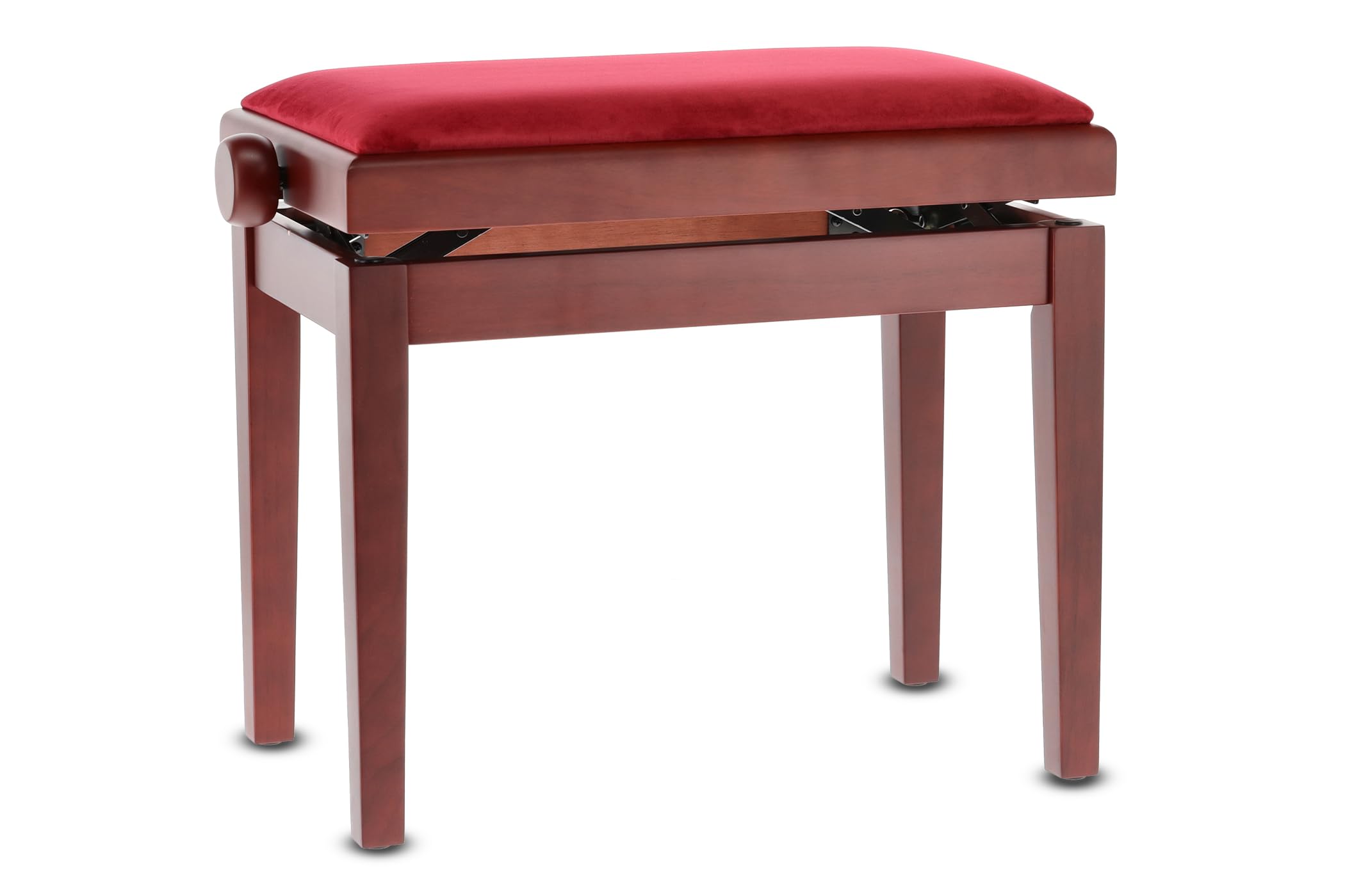 Banc de piano GEWA Deluxe, bois massif, réglable en hauteur, acajou mat