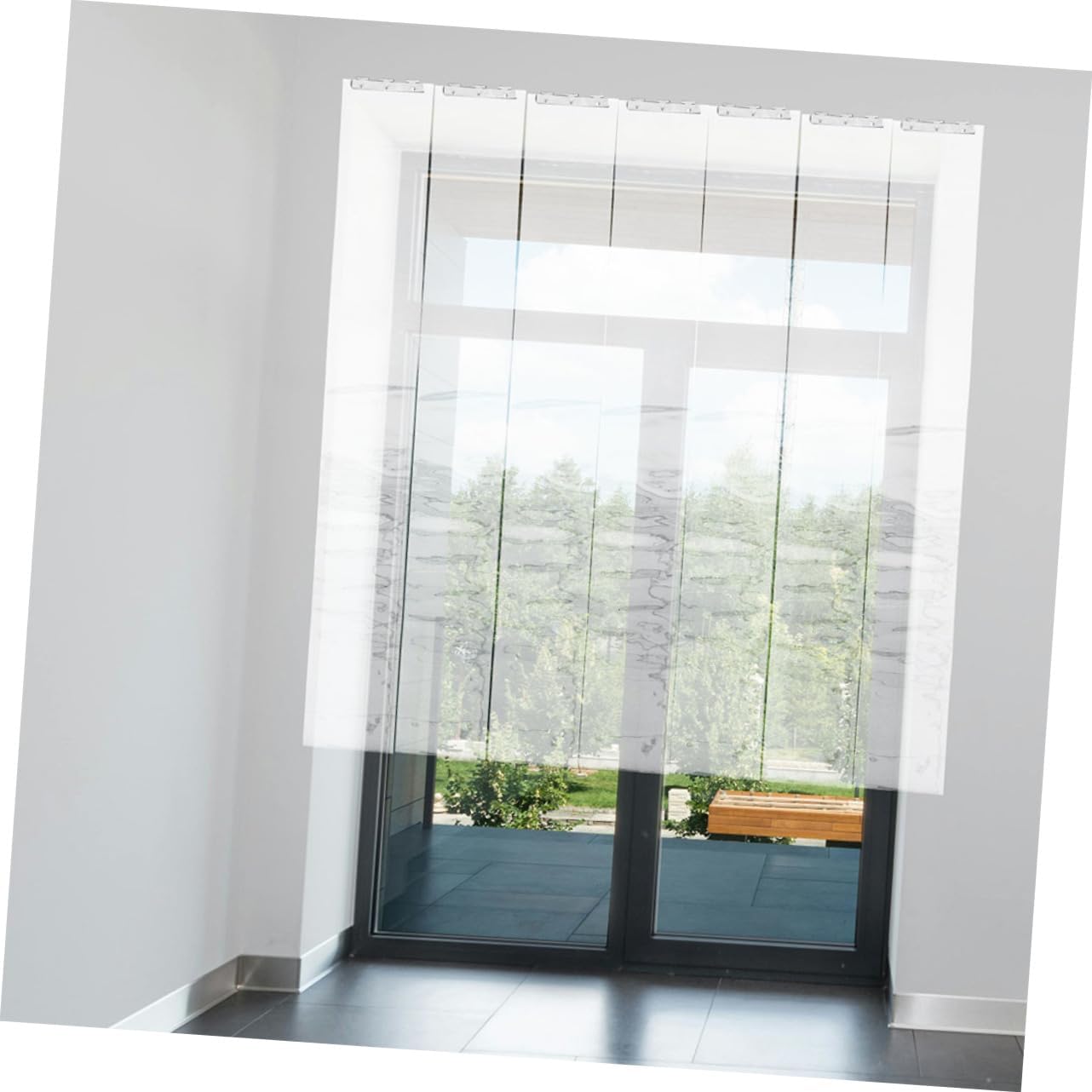 Gatuida 2pcs Market Partition Curtain Transparent Strip Door Curtain for Supermarkets Windproof Design for Commercial and Household Use Maximizes Space and Natural Light