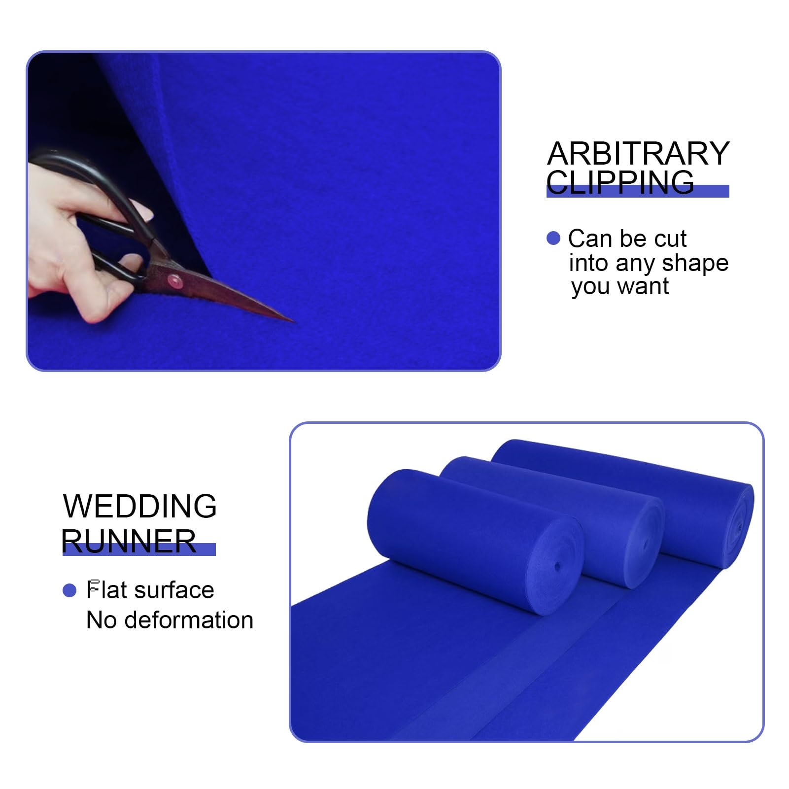 Blauer Hochzeit-Gangläufer-Teppich, 10 m 20 m Laufsteg-Teppich, Event-Ausstellungsteppich, Gehweg-Läufer, Teppiche für Party, Abschlussball, Weihnachten, Geburtstag, schneidbar ( Size : 1x10m )