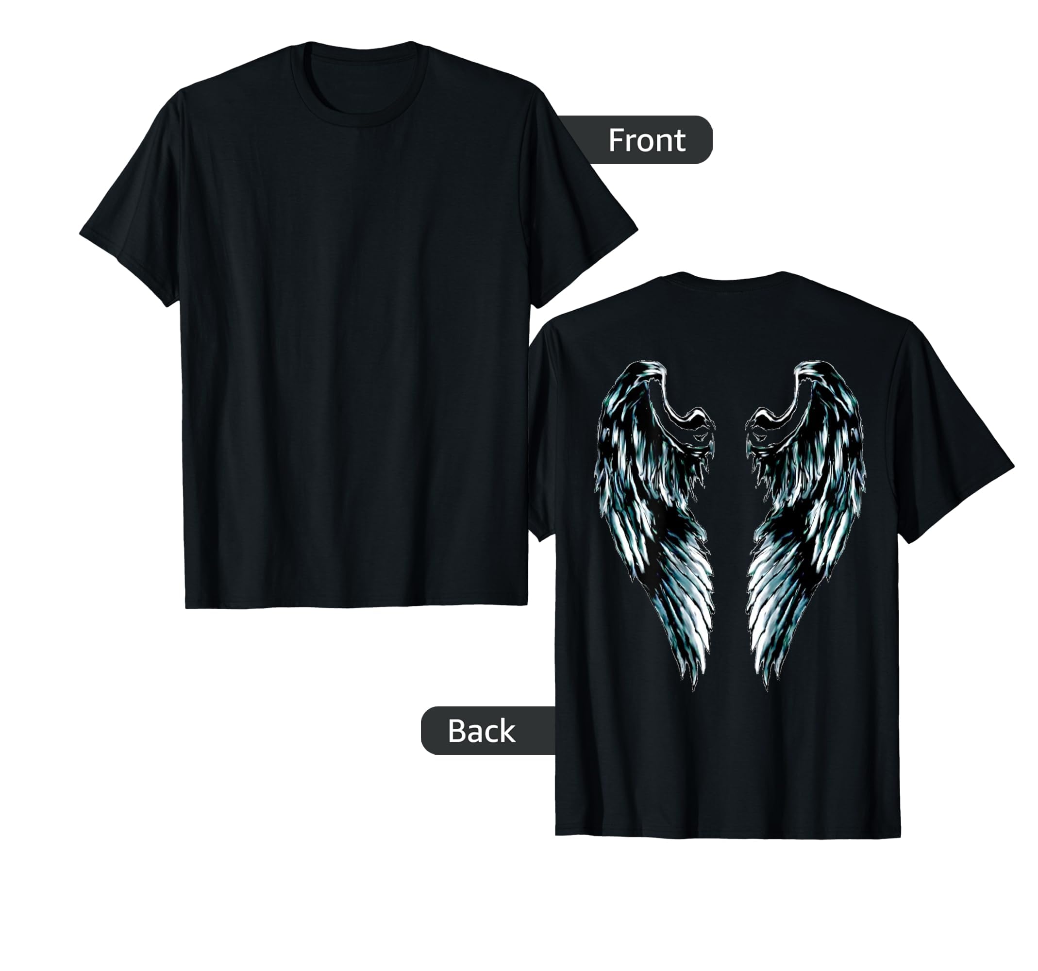 トップス 00s goa feather wings necklace tee Amazon.com: Black Feather Angel Wings Ideal for Goths & Guardian